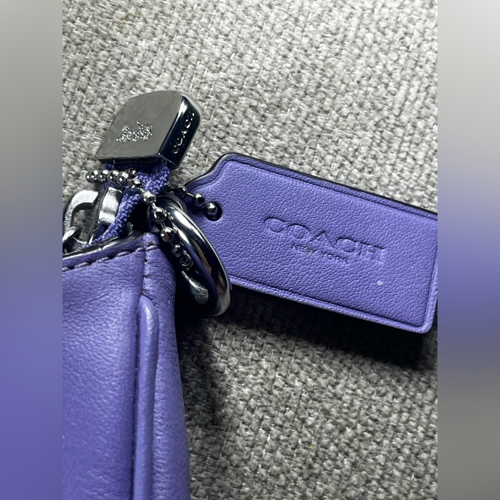 Coach Teri Shoulder Bag Light Violet Leather Crossbody - Picture 3 of 10